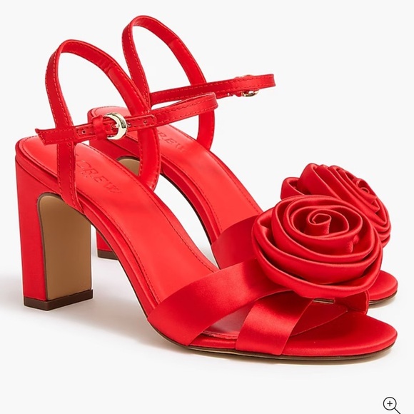 J. Crew Shoes - J.Crew-Satin rosette heels-size 8 women’s